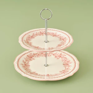 Bella Maison Pavia Stoneware 2 Katlı Kurabiyelik Gülkurusu