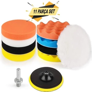 Pasta Cila Polisaj Süngeri Pedi Seti 115 mm Otomotiv Parlatıcı (11 Parça)