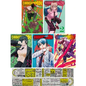 Gerekli Şeyler Yayıncılık Chainsaw Man 1-2-3-4-5. Ciltler Manga Seti + Matematik Öğreten Cetvel