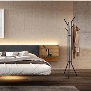 adore mobilya Handy Mate Maximo Çok Kollu Metal Askılık-Siyah 43X179X43 cm