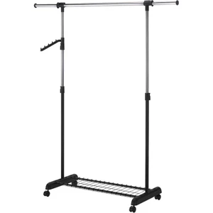 adore mobilya Handy Mate Morena Yükseklik Ayarlı Geniş Elbise Askısı-Siyahkrom 83-147X43X101-168 cm