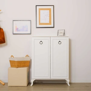 adore mobilya Country Çok Amaçlı Dolap-Mat Lake Beyaz 80X108X34 cm