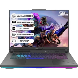 Rog Strix G16 G614JVR-N3243 Intel Core I9 14900HX 16 GB 512 GB SSD Rtx 4060-140WATT 165 Hz Freedos 16" Wuxga Taşınabilir Bilgisayar