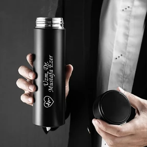 Sedef Silver Kişiye Özel Isim Yazılabilir Hediyelik Kapağı Dereceli Isimli  500 ml Termos Bardak