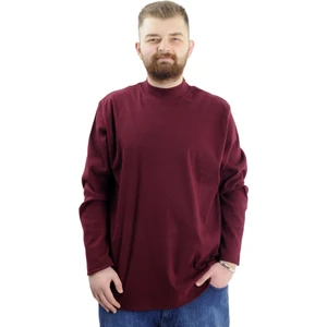 Büyük Beden Uzun Kol Yarım Balıkçı Kazak 22558 Mürdüm