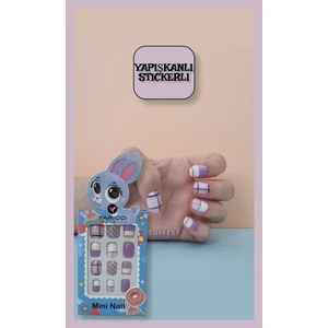 12 Li Yapışkan Stickerlı Çocuk Takma Tırnak Oyuncak Seti - 5 - 14 Yaş Arası - Model 15