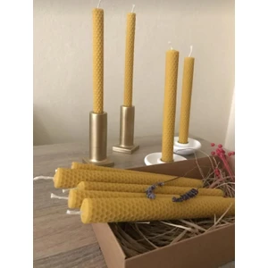 Beeswax Bal Ve Mum Balmumu Mum 3 Adet Şamdan 22CMX1.5CM