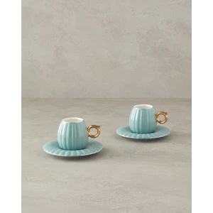 English Home Polka New Bone China 4 Parça 2 Kişilik Kahve Fincan Takımı Mint