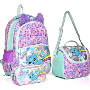 MU 7372 Sweet Cat Okul Sırt Çantası 3'lü Set Mor