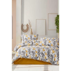 Fitted Nevresim Takımı Ranfors Çift Kişilik 4 Parça Flores Sarı