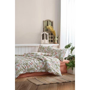 Fitted Nevresim Takımı Ranfors Tek Kişilik 3 Parça Flores Pudra