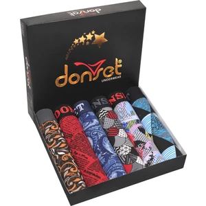 Donset İç Giyim Erkek Desenli Boxer - 6'lı Özel Kutusunda
