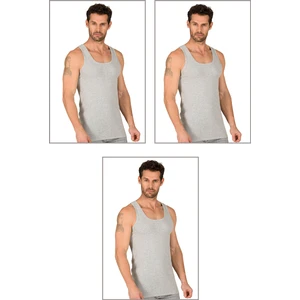 Özkan Underwear Özkan 11406 3'lü Paket Erkek %100 Pamuklu Ribana Esnek Rahat Kalın Askılı Örme Atlet
