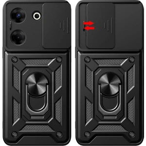 Kip GSM Tecno Camon 20 Pro 4g Kılıf Kamera Korumalı Yüzüklü Tank Armour Sürgülü Kılıf