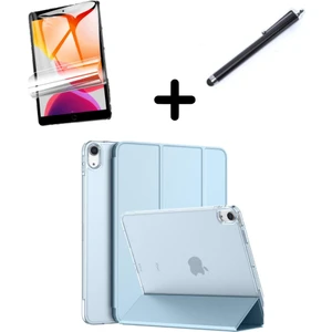 Apple iPad Air 4/5. Nesil 10.9 Kılıf SET PU Deri Smart Tablet Kilifi Ekran Koruyucu + Kalem (10.Nesil Değildir)
