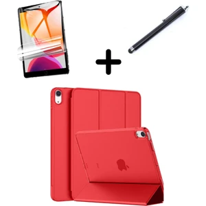 Apple iPad Air 11inç M2/M3 2025-2024 Kılıf SET PU Deri Smart Tablet Kilifi Ekran Koruyucu + Kalem