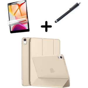 Apple iPad Air 11INÇ M2 2024 Kılıf Set Pu Deri Smart Tablet Kilifi Ekran Koruyucu + Kalem A2902 A2903 A2904