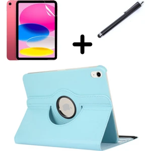 Apple iPad Air 11INÇ M2 2024 Kılıf Dönen Tablet Kilifi Ekran Koruyucu+Kalem A2902 A2903 A2904