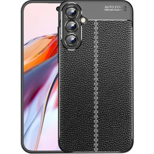 Samsung Galaxy A55 Kılıf Niss Silikon Kamera Korumalı Deri Görünümlü Siyah