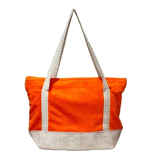 Pamuklu Havlu Plaj Çantası Turuncu