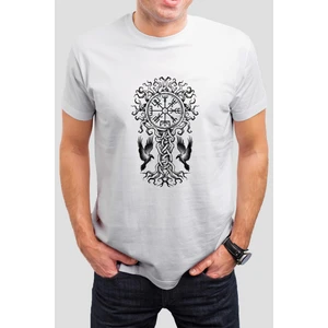 Viking Yaşam Ağacı Baskılı Beyaz Unisex T-Shirt C492