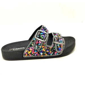 2057 Bayan Taşlı Yeni Çift Toka Terlik