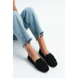 Nişantaşı Shoes Astoria Siyah Triko Iç Kısım Deri Düz Taban Kadın Babet