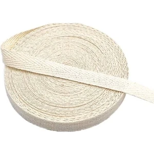 1 cm 10 Metre Krem Rengi Dar Dokuma Balıksırtı Şerit