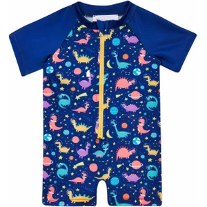 Remsa Mayo Tulum Kısa Kollu Şortlu Çocuk Bebek Yüzücü Mayo Merlın 5530 Koyu Lacivert