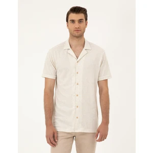 Pierre Cardin Erkek Bej Slim Fit Örme Gömlek 50288946-VR011