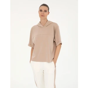 Pierre Cardin Kadın Bej Regular Fit Modal Kumaş Sweatshirt 50291224-VR011