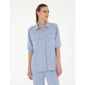 Pierre Cardin Kadın Mavi Oversize Örme Hırka 50284723-VR249