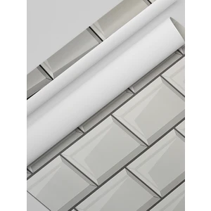 Süper Dekor SF 617 Koyu Gri Renkli Fayans Desenli Mutfak Tezgah Arası Yapışkanlı Folyo