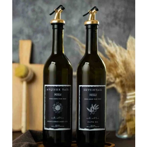 Büyülü Home 2 Li Gold 750 ml Zeytinyağı Ayçiçek Yağı Sisesi Yağlık Yağdanlık