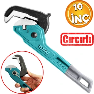Total Cırcırlı Boru Anahtarı 10'' Ingiliz Anahtar 3.8 cm Ağız 25 cm Boy Çırçırlı Sökme Sıkma Tutma