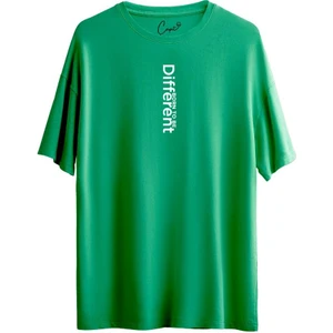 Pamuklu Different Baskılı Siyah Oversize Tişört
