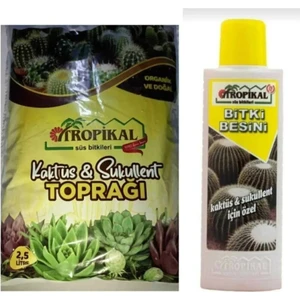Kaktüs Sukulent Toprağı 2,5 Lt ve Bitki Besini 225 ml Kaktüs Toprağı ve Bitki Besini