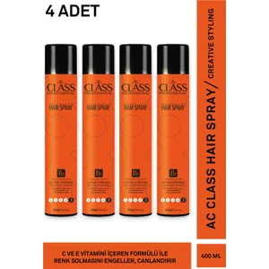 Ac Class Saç Spreyi Ultra Strong 5 No Dondurucu Sprey 400 ml 4 Adet