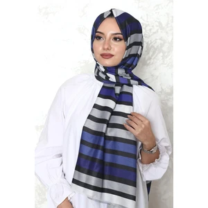 Çizgili Desen Mor Pamuk Şal