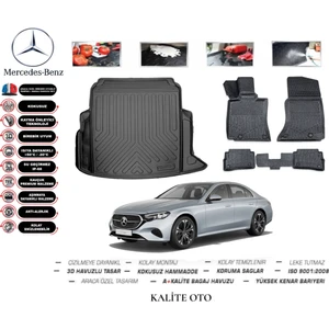 Kalite Oto Mercedes E Serisi W214 2024 Model 3D Bagaj Havuzu+3d Havuzlu Paspas Seti Tam Uyumlu