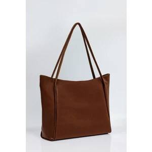 Kadın Taba Fermuarlı Shopper Çanta
