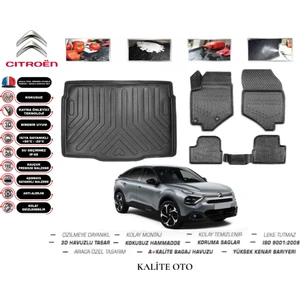 Kalite Oto Citroen C4 2024 Model 3D Bagaj Havuzu+4.5d Havuzlu Paspas Seti