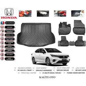 Kalite Oto Honda City 2024 Model 3D Bagaj Havuzu+4.5d Havuzlu Paspas Seti