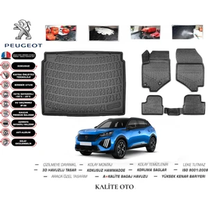 Kalite Oto Peugeot 2008 2024 Model 3D Bagaj Havuzu+4.5d Havuzlu Paspas Seti