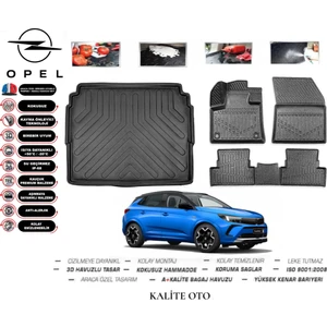 Kalite Oto Opel Grandland 2024 Model 3D Bagaj Havuzu+4.5d Havuzlu Paspas Seti