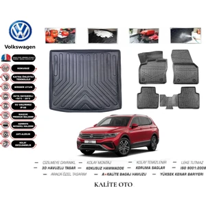 Kalite Oto Volkswagen Tiguan All Space 2022 Model Bagaj Havuzu+4.5d Havuzlu Paspas Seti