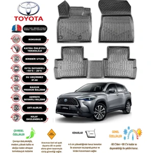 Kalite Oto Toyota Corolla Cross 2024 Model 3D Araca Özel Havuzlu Paspas Takımı