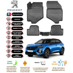 Kalite Oto Peugeot 2008 2024 Model 3D Araca Özel Tam Uyumlu Havuzlu Paspas Takımı