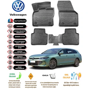 Volkswagen Passat B9 2024 Model 3D Araca Özel Tam Uyumlu Havuzlu Paspas Takımı