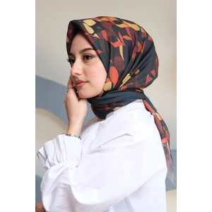 Yaprak Desen Sarı Pamuk Eşarp